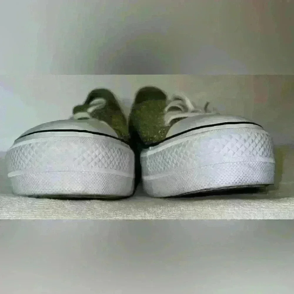 Converse Chuck Taylor Lift Ox Platform Shoe Sneaker Green White